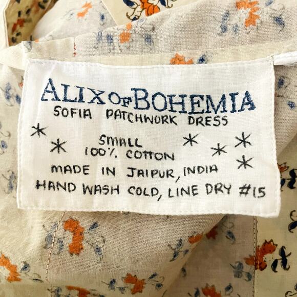 Alix Of Bohemia Sophia Boho Patchwork 70's Hippie Mini Dress Size Small - Picture 11 of 13